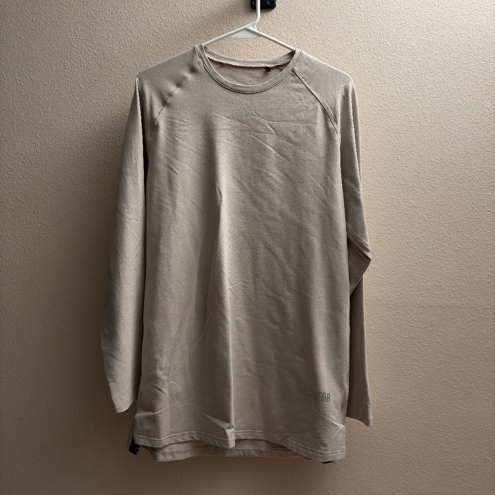 RAWGEAR Men's Long-Sleeve Crewneck Shirt in Light Beige